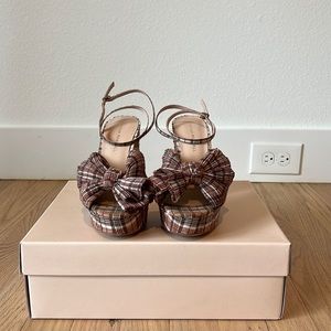 Loeffler Randall Natalia Plaid Platform Bow Heel